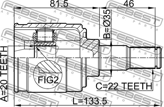 Febest 2211-PICAT - Kit giunti, Semiasse autozon.pro