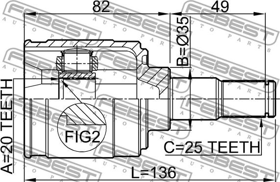 Febest 2211-PICMT - Kit giunti, Semiasse autozon.pro