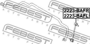 Febest 2223-BAFR - Asta / Puntone, Stabilizzatore autozon.pro