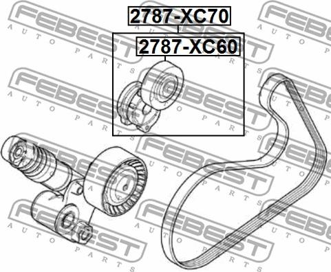 Febest 2790-XC70 - Tendicinghia, Cinghia Poly-V autozon.pro