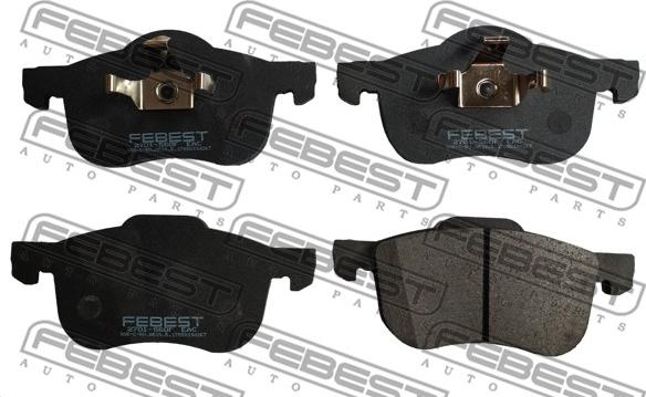 Febest 2701-S60F - Kit pastiglie freno, Freno a disco autozon.pro