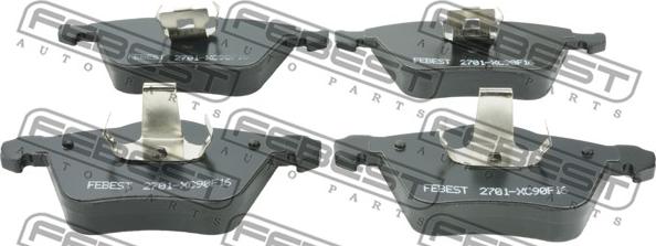 Febest 2701-XC90F16 - Kit pastiglie freno, Freno a disco autozon.pro