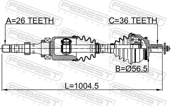 Febest 2714-SZRH - Albero motore / Semiasse autozon.pro