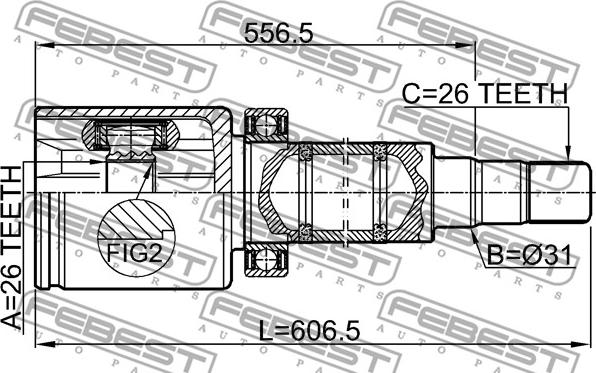 Febest 2711-V70ATTRH - Kit giunti, Semiasse autozon.pro