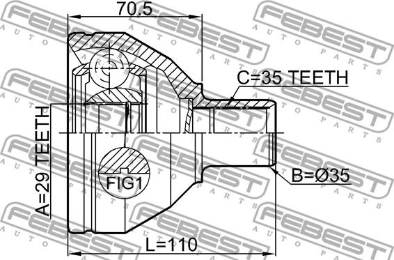 Febest 2711-XC90LH - Kit giunti, Semiasse autozon.pro