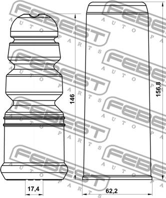 Febest ADSHB-8K5R-KIT - Kit parapolvere, Ammortizzatore autozon.pro