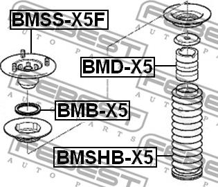 Febest BMSS-X5F - Supporto ammortizzatore a molla autozon.pro