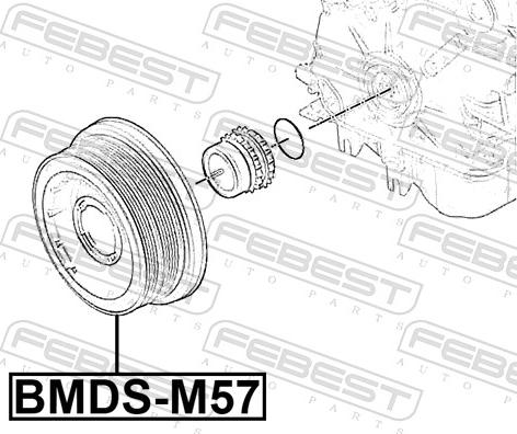 Febest BMDS-M57 - Puleggia cinghia, Albero a gomiti autozon.pro