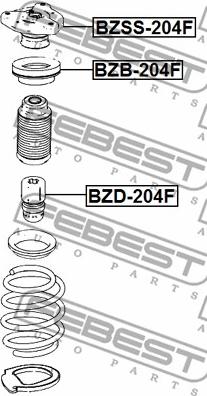 Febest BZB-204F - Cuscinetto volvente, Supporto ammortizz. a molla autozon.pro