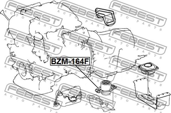 Febest BZM-164F - Sospensione, Motore autozon.pro