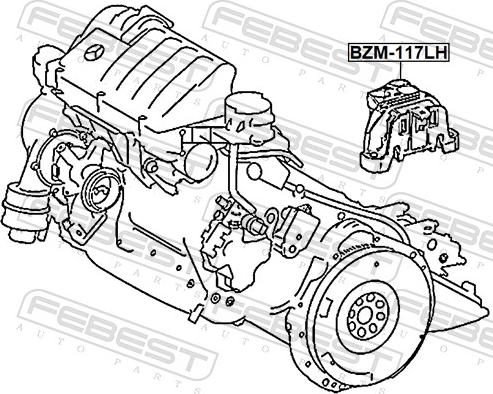 Febest BZM-117LH - Sospensione, Motore autozon.pro