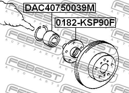 Febest DAC40750039M - Cuscinetto ruota autozon.pro