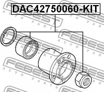 Febest DAC42750060-KIT - Kit cuscinetto ruota autozon.pro