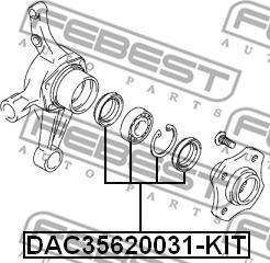 Febest DAC35620031-KIT - Kit cuscinetto ruota autozon.pro