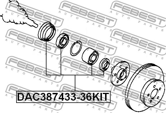 Febest DAC387433-36KIT - Kit cuscinetto ruota autozon.pro