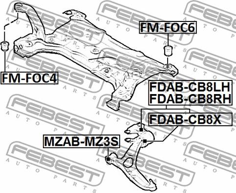 Febest FDAB-CB8X - Supporto, Braccio oscillante autozon.pro