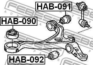 Febest HAB-092 - Supporto, Braccio oscillante autozon.pro