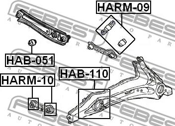 Febest HAB-051 - Supporto, Braccio oscillante autozon.pro