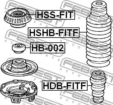 Febest HDB-FITF - Tampone paracolpo, Sospensione autozon.pro