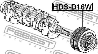 Febest HDS-D16W - Puleggia cinghia, Albero a gomiti autozon.pro