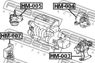 Febest HM-005 - Sospensione, Motore autozon.pro