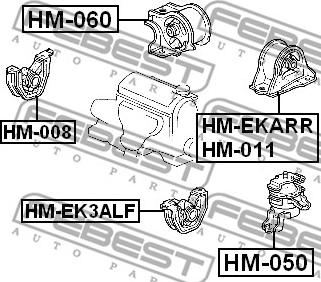 Febest HM-EK3ALF - Sospensione, Motore autozon.pro