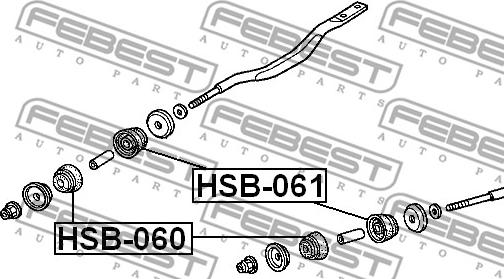 Febest HSB-061 - Bronzina cuscinetto, Molla a balestra autozon.pro