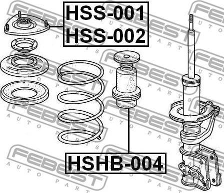 Febest HSS-002 - Cuscinetto volvente, Supporto ammortizz. a molla autozon.pro