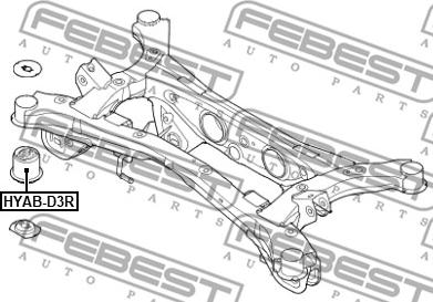 Febest HYAB-D3R - Supporto, Corpo assiale autozon.pro