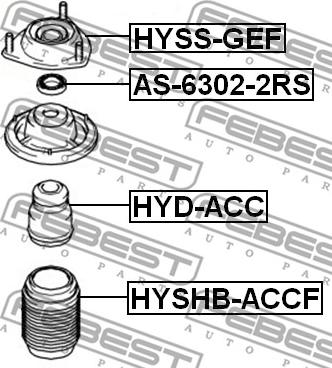 Febest HYSS-GEF - Supporto ammortizzatore a molla autozon.pro