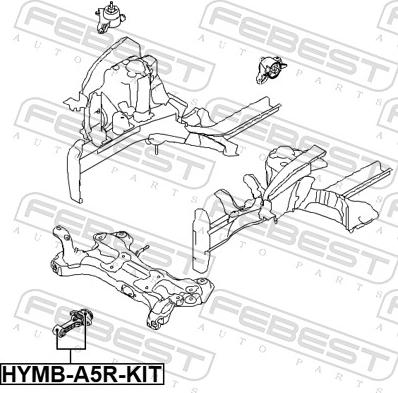 Febest HYMB-A5R-KIT - Sospensione, Motore autozon.pro