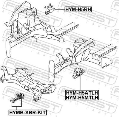 Febest HYM-H5RH - Sospensione, Motore autozon.pro