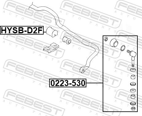 Febest HYSB-D2F - Bronzina cuscinetto, Barra stabilizzatrice autozon.pro