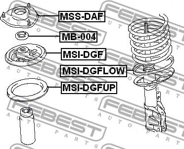 Febest MB-004 - Cuscinetto volvente, Supporto ammortizz. a molla autozon.pro