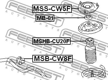 Febest MSS-CW5F - Supporto ammortizzatore a molla autozon.pro