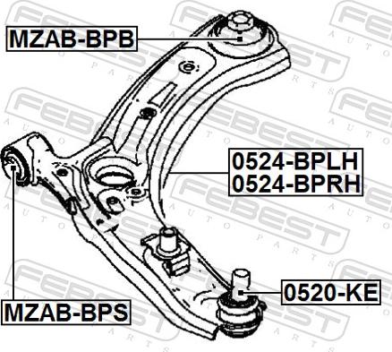 Febest MZAB-BPB - Supporto, Braccio oscillante autozon.pro