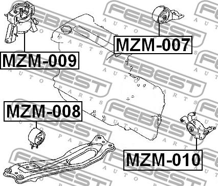 Febest MZM-007 - Sospensione, Motore autozon.pro