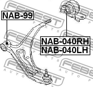 Febest NAB-040LH - Supporto, Braccio oscillante autozon.pro