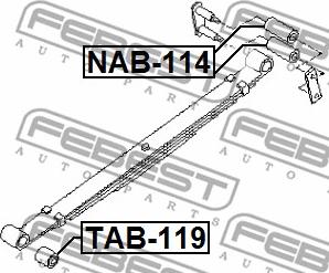 Febest NAB-114 - Bronzina cuscinetto, Molla a balestra autozon.pro