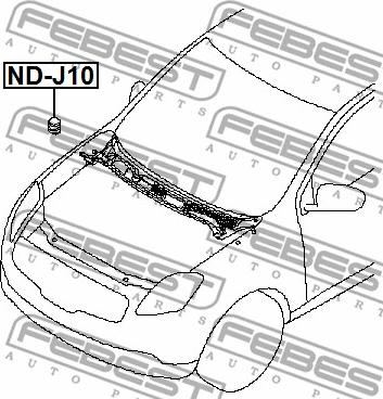 Febest ND-J10 - Paracolpi, Cofano motore autozon.pro