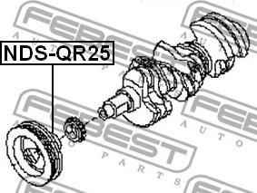 Febest NDS-QR25 - Puleggia cinghia, Albero a gomiti autozon.pro