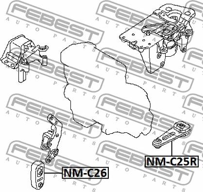 Febest NM-C26 - Sospensione, Motore autozon.pro