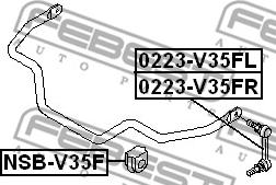 Febest NSB-V35F - Bronzina cuscinetto, Barra stabilizzatrice autozon.pro