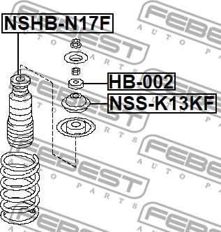 Febest NSS-K13KF - Supporto ammortizzatore a molla autozon.pro