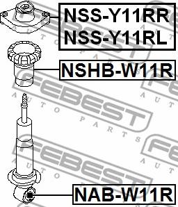 Febest NSS-Y11RR - Supporto ammortizzatore a molla autozon.pro