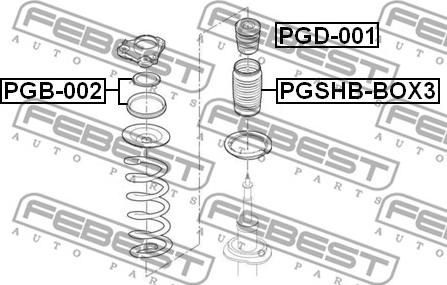 Febest PGB-002 - Cuscinetto volvente, Supporto ammortizz. a molla autozon.pro