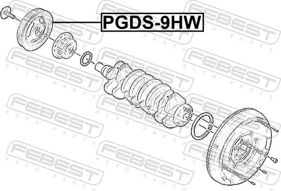 Febest PGDS-9HW - Puleggia cinghia, Albero a gomiti autozon.pro