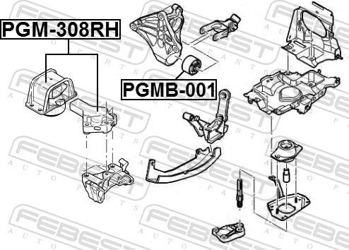 Febest PGM-308RH - Sospensione, Motore autozon.pro