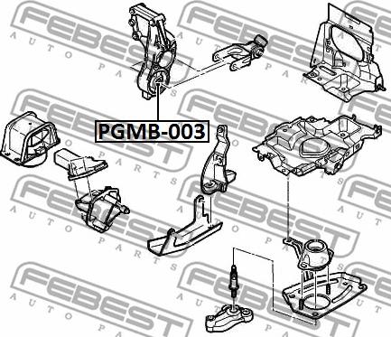 Febest PGMB-003 - Sospensione, Motore autozon.pro