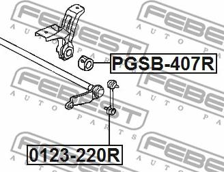 Febest PGSB-407R - Bronzina cuscinetto, Barra stabilizzatrice autozon.pro